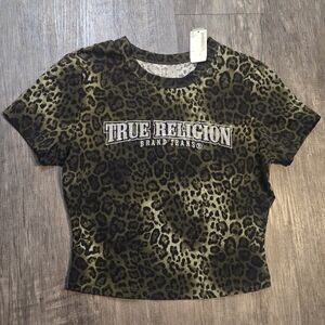 True Religion Leopard Print Crop Top